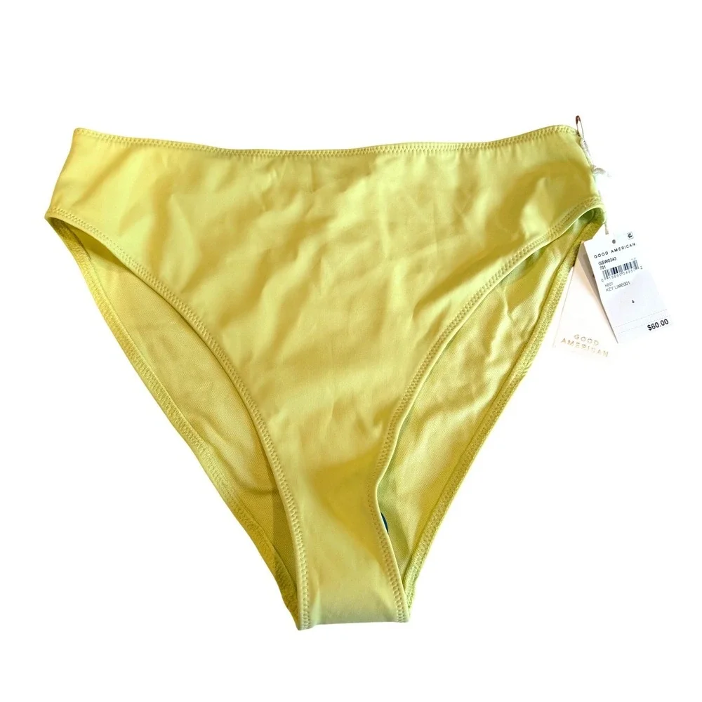 Good American Always Fits‎ Hi Cut Bikini Bottom Women's 4/XL Key Lime Swimwear